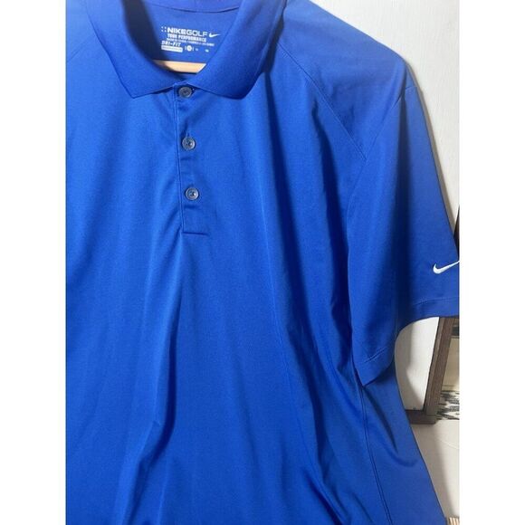 Nike Golf Tour Performance Polo Mens XL Blue Dri-Fit Three Button Shirt.    H - Picture 2 of 4